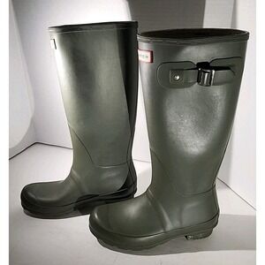 Hunter Original Tall Rain Boots SIZE M5 F6 Matte Olive Green Waterproof